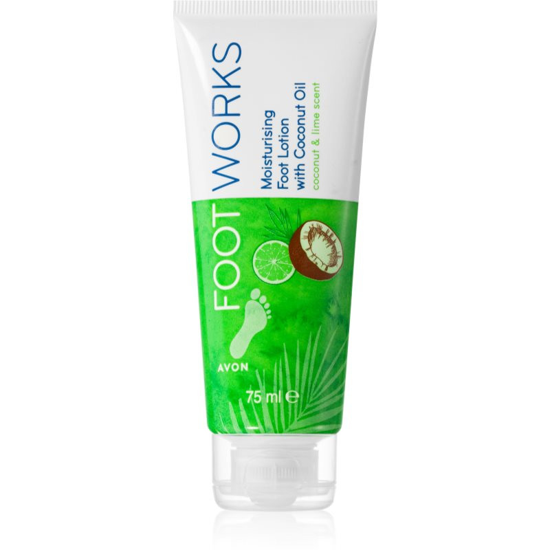 Avon Foot Works Coconut Oil hydratační mléko na nohy 75 ml