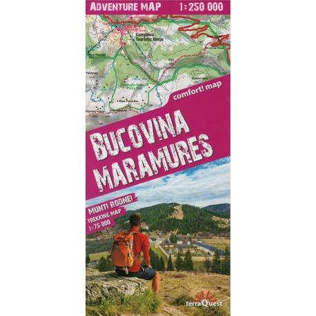 TerraQuest Bukovina, Maramureš 1:250 000 automapa, Rodna 1:75 000 turistická mapa