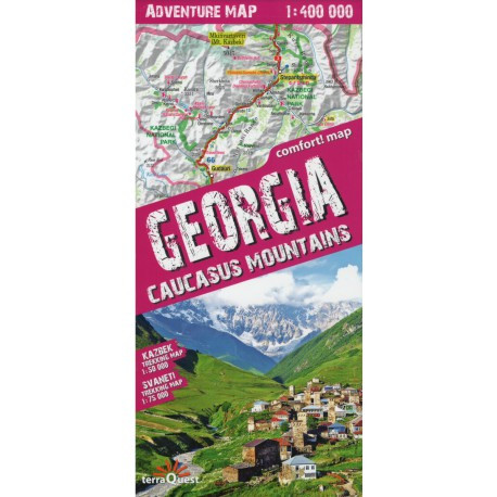 TerraQuest Gruzie (Georgia) Caucasus Mountains 1:400 000 Svaneti+Kazbek turistická mapa