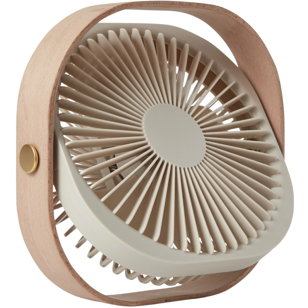 Stolní ventilátor FANTASTIC 20 cm, béžová, dřevo, Printworks