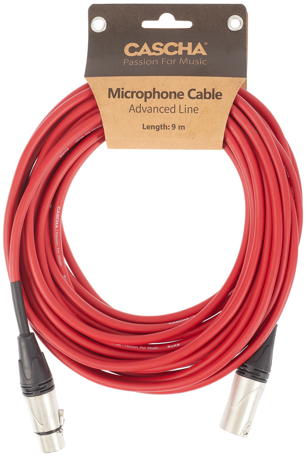 Cascha Advanced Line Mic Cable Red 9m