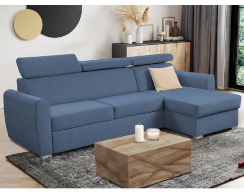 Rohová sedací souprava Mistic, denimově modrá látka