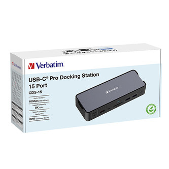 Dokovací stanice Verbatim, USB-C Pro, 15-port, 2x HDMI, RJ45, microSD, 2x USB-A 3.0, USB-C PD, šedá