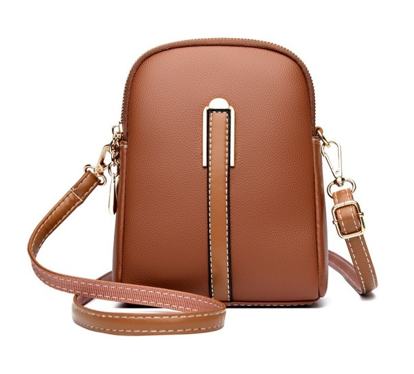 Kabelka TopQ Buckle na mobil s popruhem hnědá 125825