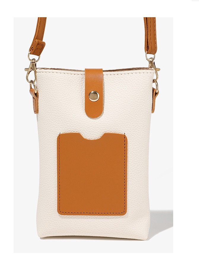 Kabelka TopQ Reticule na mobil s popruhem bílo-hnědá 125789