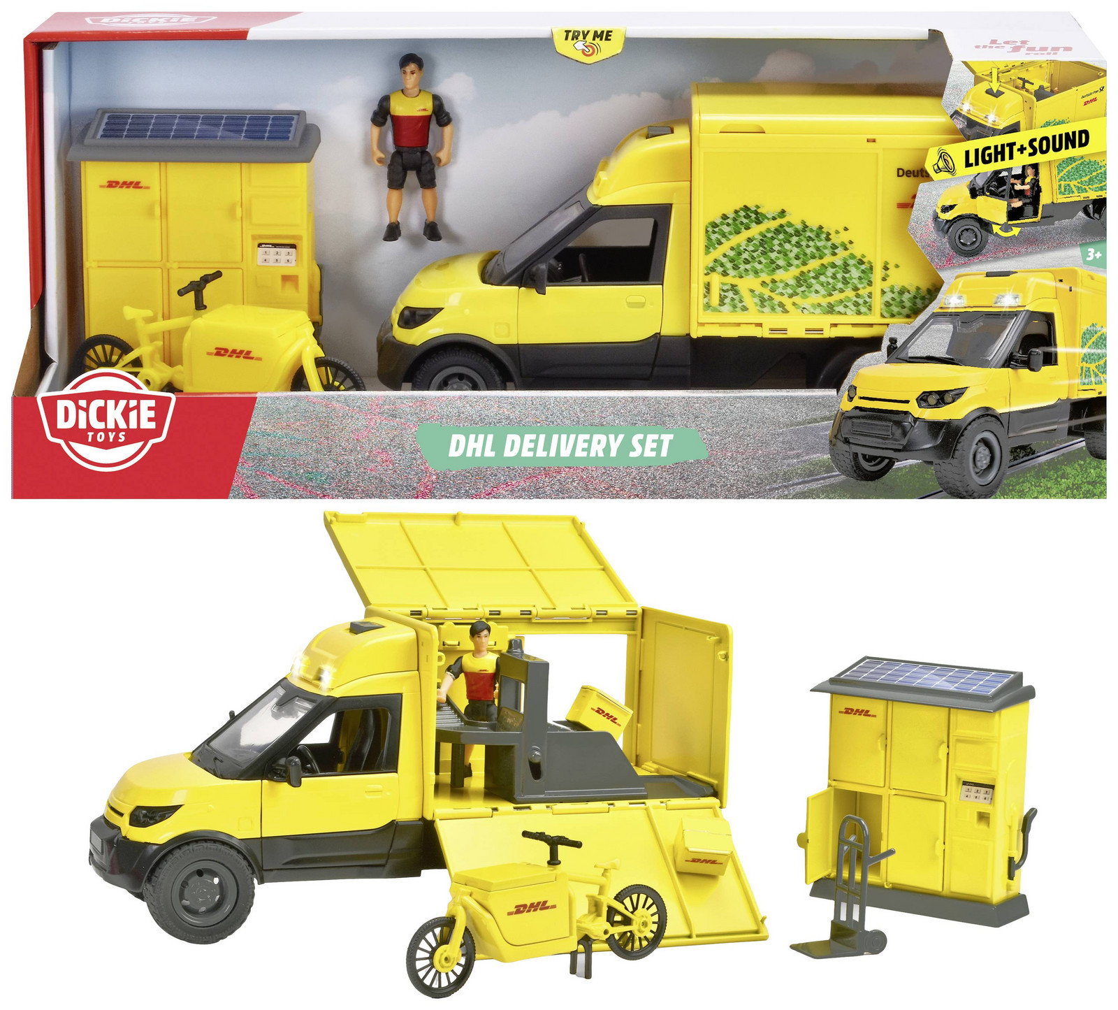 Dickie Toys model nákladního vozidla Sada DHL Delivery hotový model Model nákladního vozidla