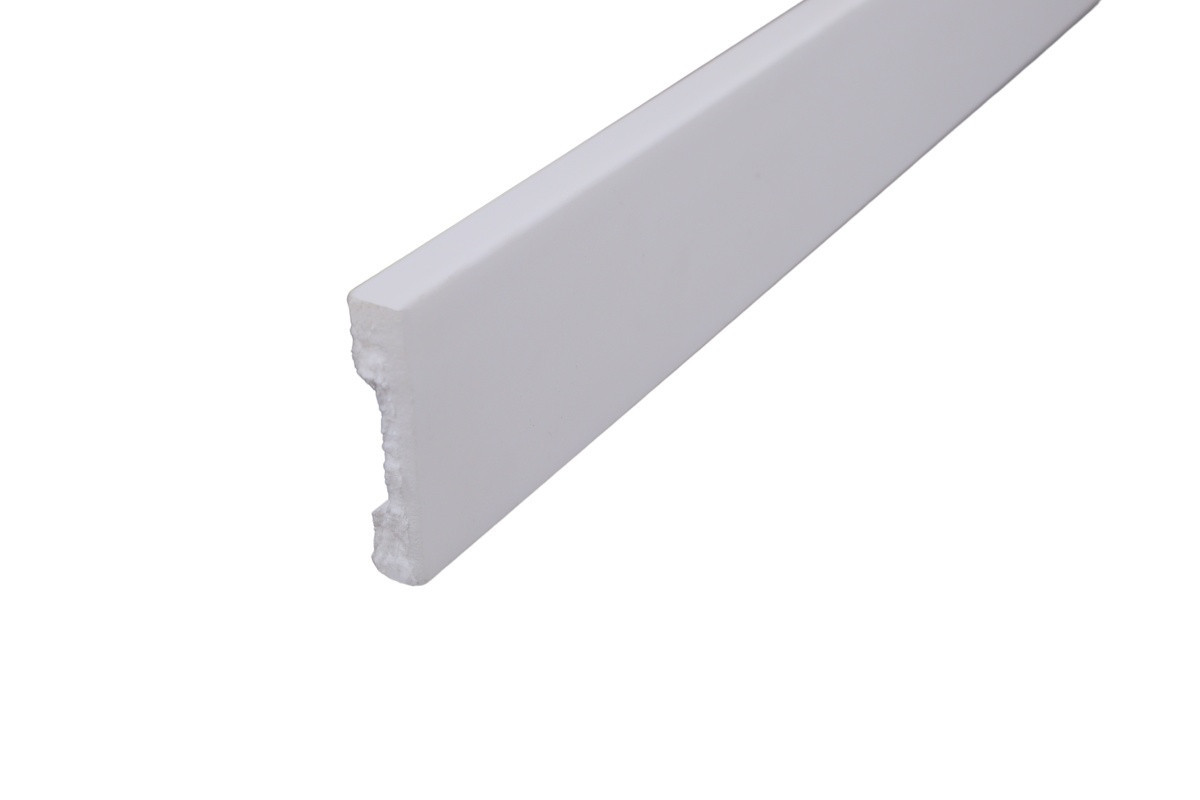 Soklová lišta DP2 rovná bílá 2m - Lišta 2000x58x12 mm Egibi