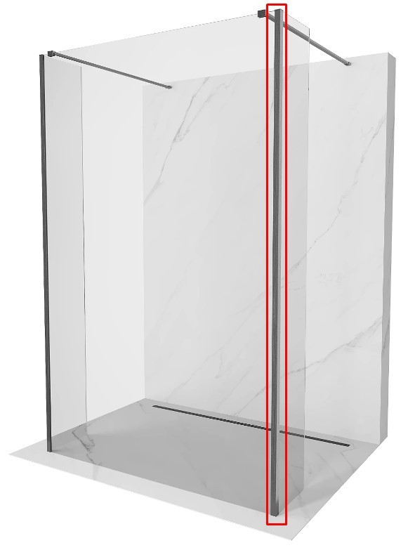 MEXEN KIOTO spojovací profil WALK-IN pro přídavné stěny 8mm kartáčováný grafit 800-05-66