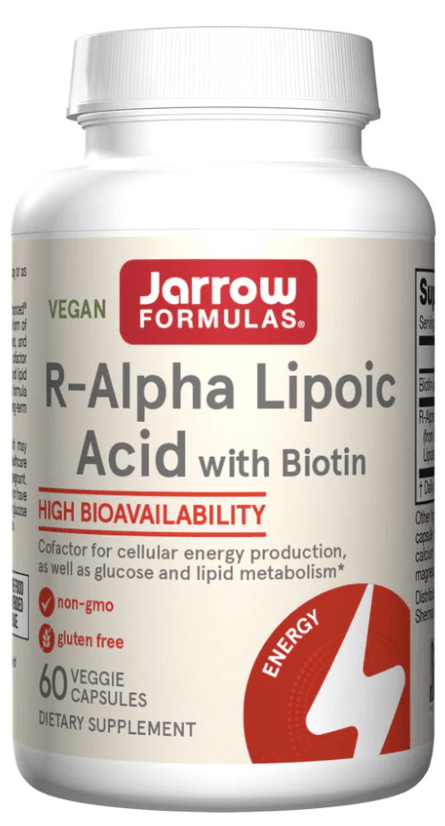 Jarrow Formulas R-Alpha Lipoic Acid (Kyselina Alfa Lipoová s biotinem) 60 rostlinných kapslí