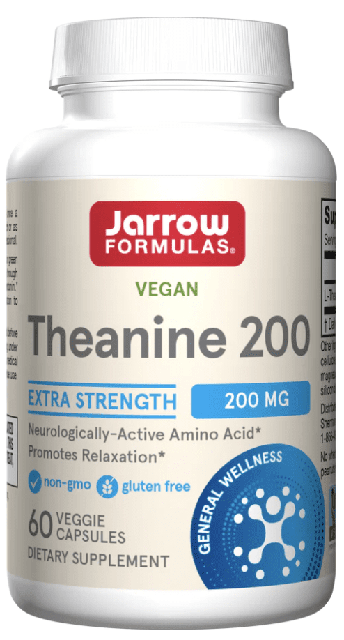 Jarrow Formulas Theanine 200 mg, Theanin, 60 rostlinných kapslí