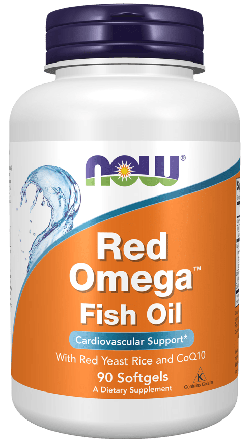 Now® Foods NOW Red Omega, Červená kvasnicová rýže s omega 3 a koenzymem Q10, 90 softgelových kapslí