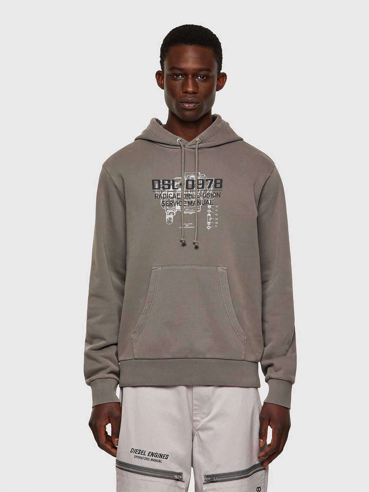 Sweatshirt - DIesel SGIRKHOODB3 SWEATSHIRT pale green