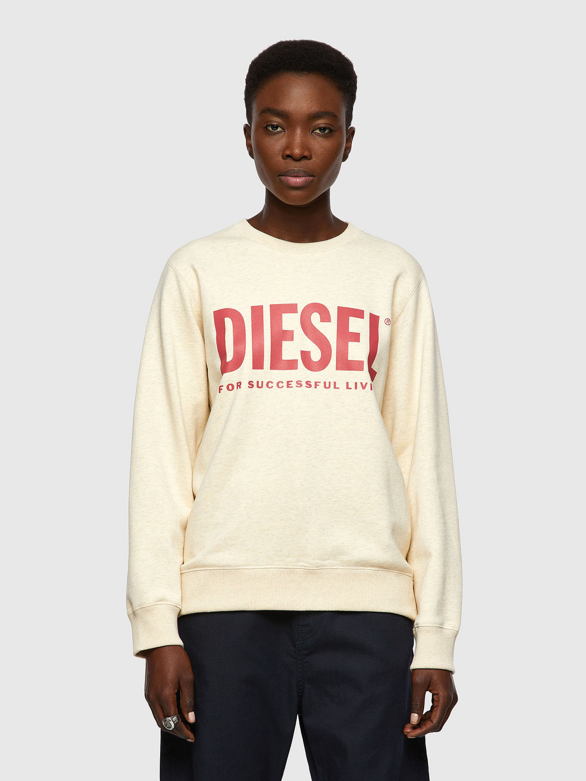 Sweatshirt - Diesel FANGSECOLOGO SWEATSHIRT beige