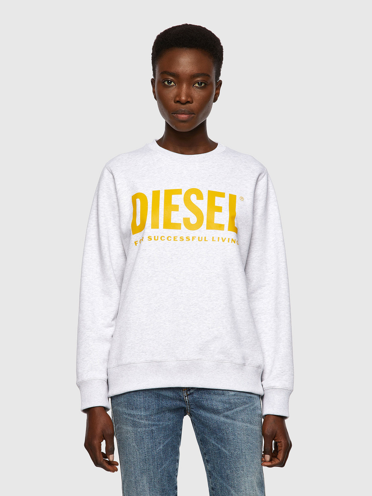 Sweatshirt- Diesel FANGSECOLOGO SWEATSHIRT white