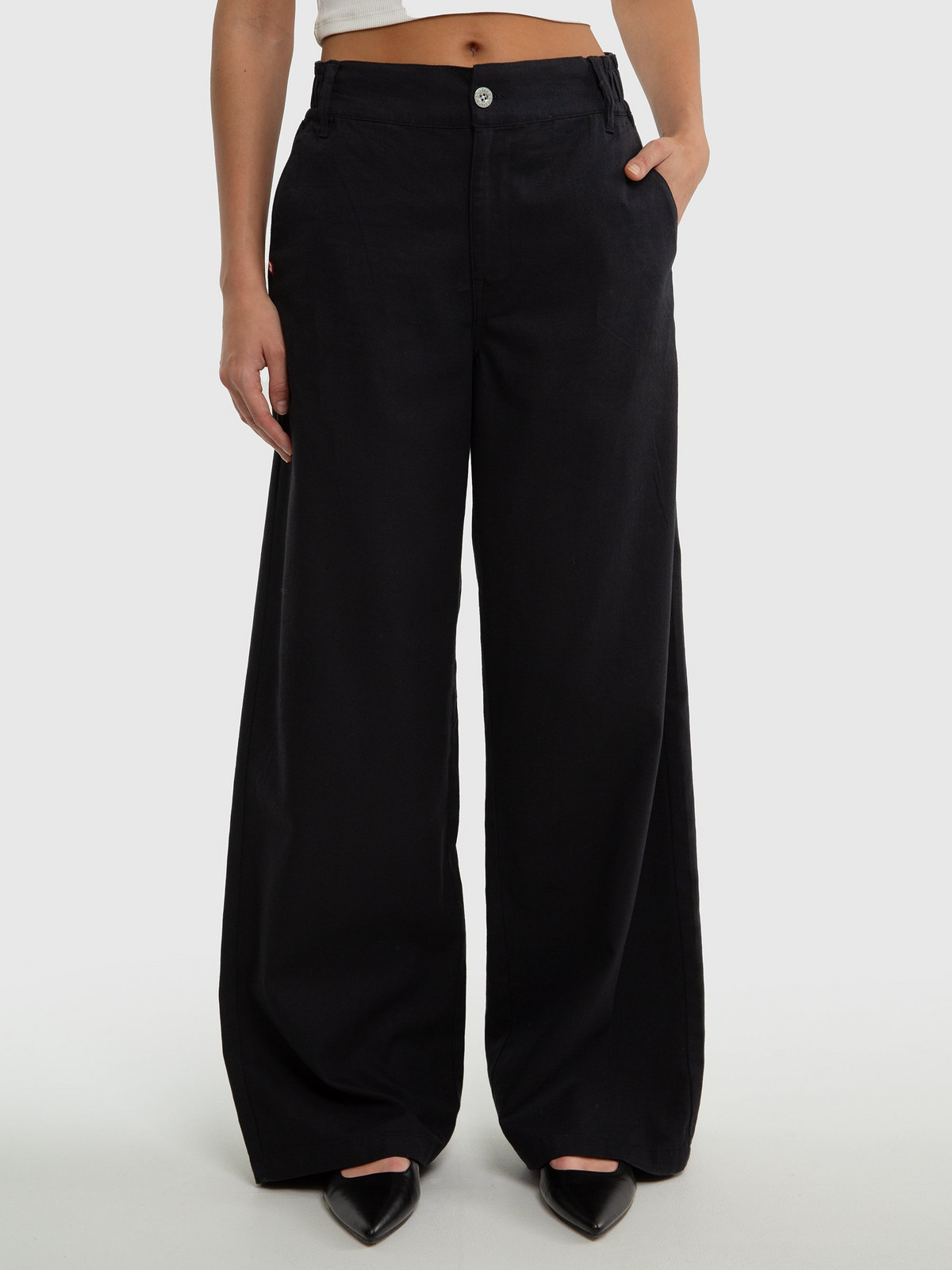 Big Star Woman's Wide Trousers Non Denim 350014  907