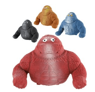 Opice gorila antistresová silikonová 17cm zvířátko mačkací plněné pískem, mix barev