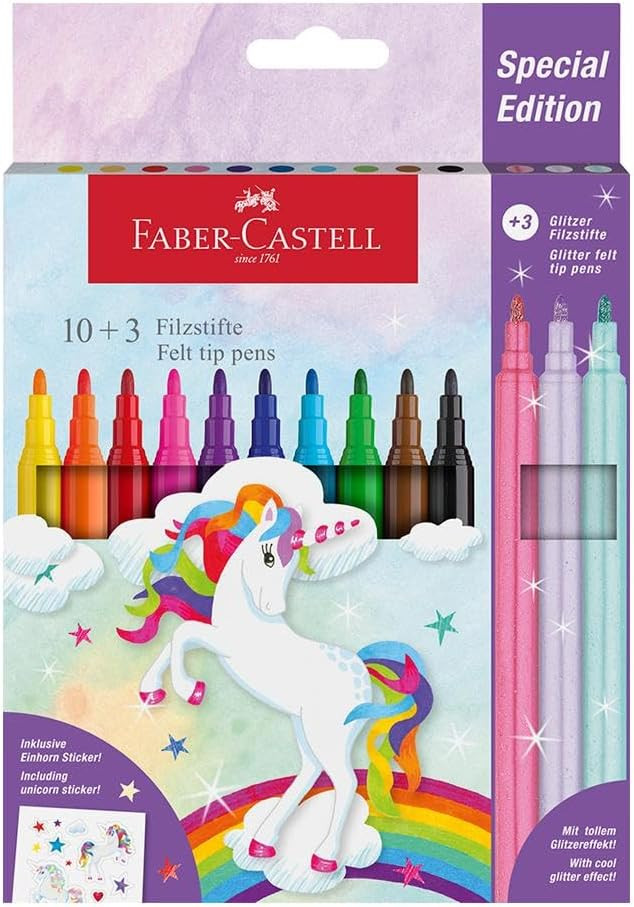 Faber-Castell, 554213, fixy, limitovaná edice jednorožec, 13 ks