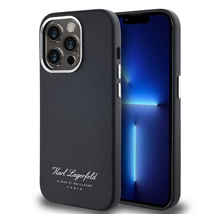 Karl Lagerfeld Grained PU Hotel RSG Zadní Kryt pro iPhone 14 Pro Black KLHCP14LPGWCMKHK