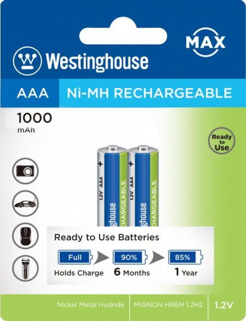 Akumulátor Westinghouse MAX AAA NiMH 1000mAh 1,2V, blistr 2ks