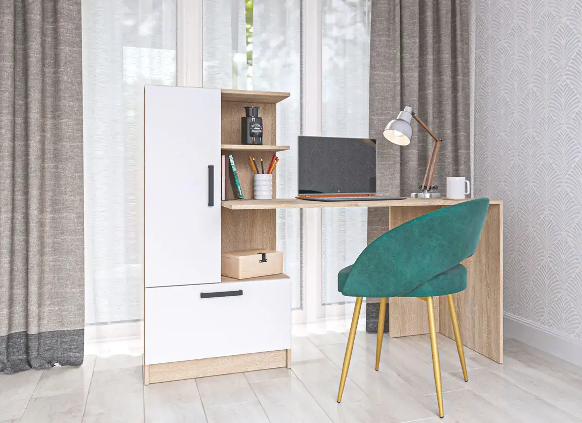 Casarredo Pracovní stůl PRIVAS levý barva sonoma/bílá mat