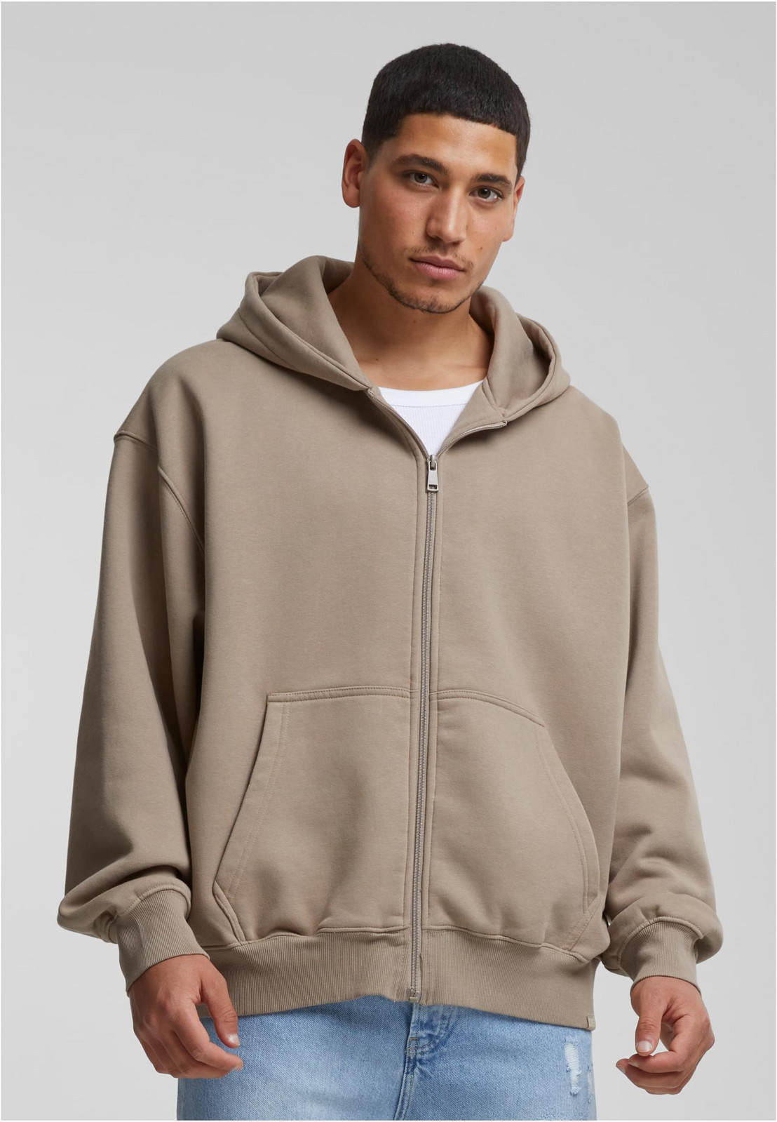 DEF Zip Hoody - brown washed01 M