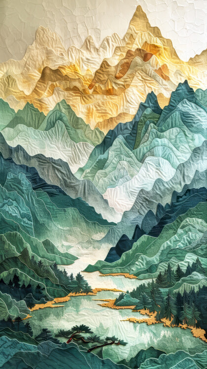 Bilge Paksoylu Ilustrace Mountains 25, Bilge Paksoylu, 22.5x40 cm