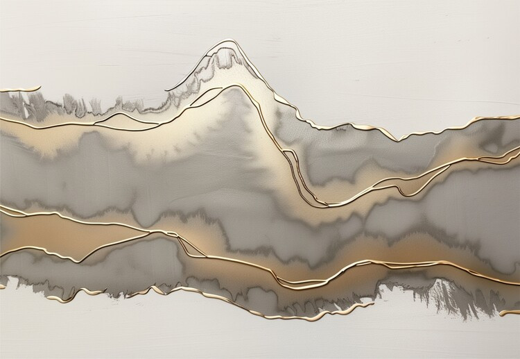 Alma Ilustrace Metallic landscape no4, Alma, 40x26.7 cm