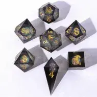 HYMGHO Sharp Edge Liquid Core RPG Dice Set - Cursed Eclipse