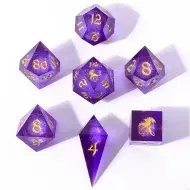 HYMGHO Sharp Edge Liquid Core RPG Dice Set - Distilled Storm