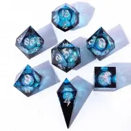 HYMGHO Sharp Edge Liquid Core RPG Dice Set - Twilight Azure