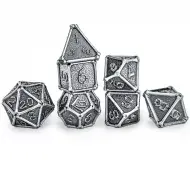 HYMGHO Ancient Silver Bone Collector Solid Metal Dice Set (7)