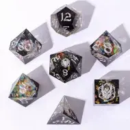 HYMGHO Captured Magic Hand Sanded Sharp Edge Resin Dice Set - Galactic Dust (7)