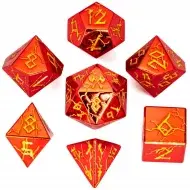 HYMGHO Metal Solid Barbarian Dice Set - Shiny Red/Gold