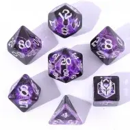HYMGHO Wyrmforged Rollers Rounded Edge Resin Dragon's Eye Dice Set - Purple