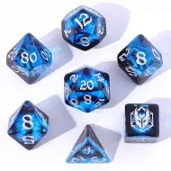 HYMGHO Wyrmforged Rollers Rounded Edge Resin Dragon's Eye Dice Set - Blue