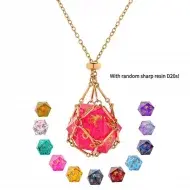 HYMGHO Necklace with Removeable Random Sharp Resin D20