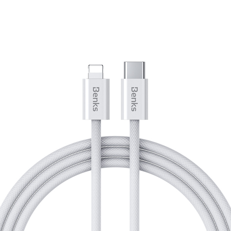 Datový kabel Benks D46 - Type C to Lightning - PD 27W 3A 1 m white