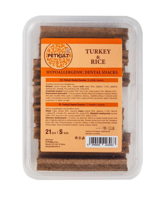 Petkult DENTAL hypoaler. TURKEY/rice - 12ks / L