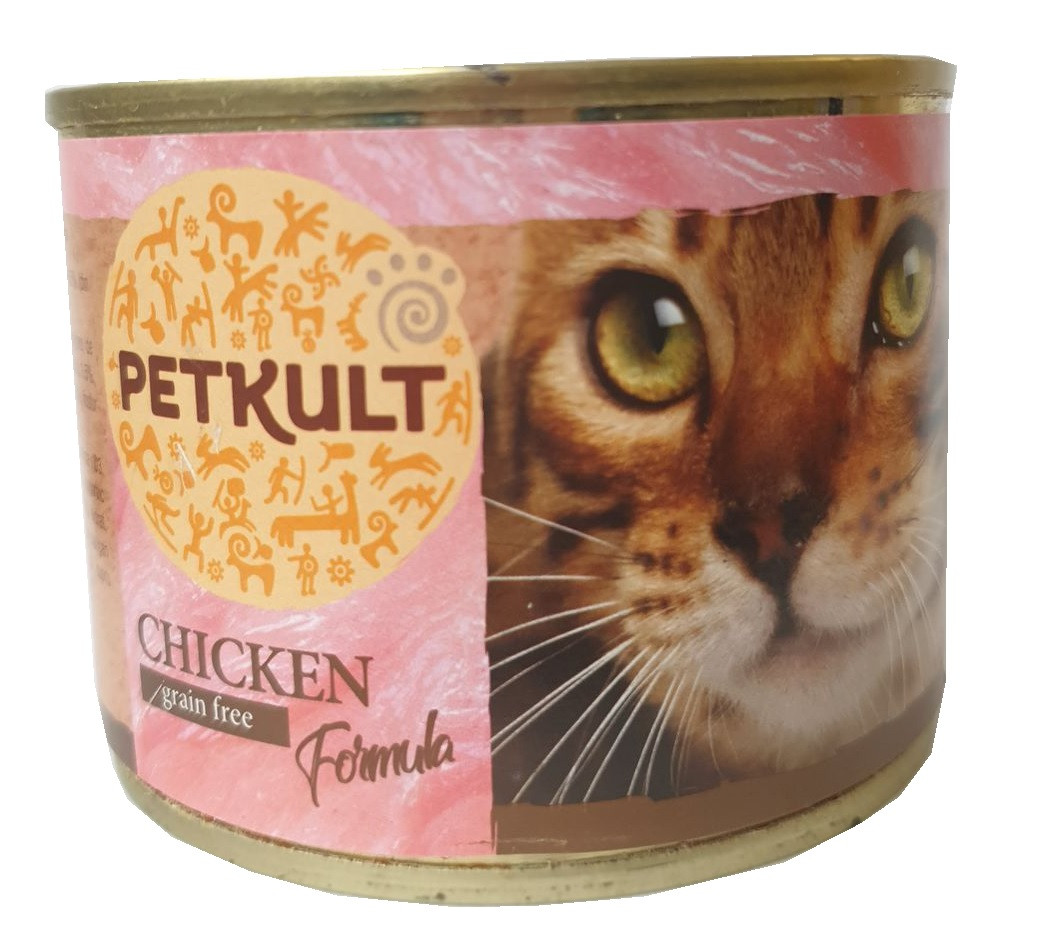 Petkult cat konzerva KUŘECÍ - 185g (10 + 2 gratis)