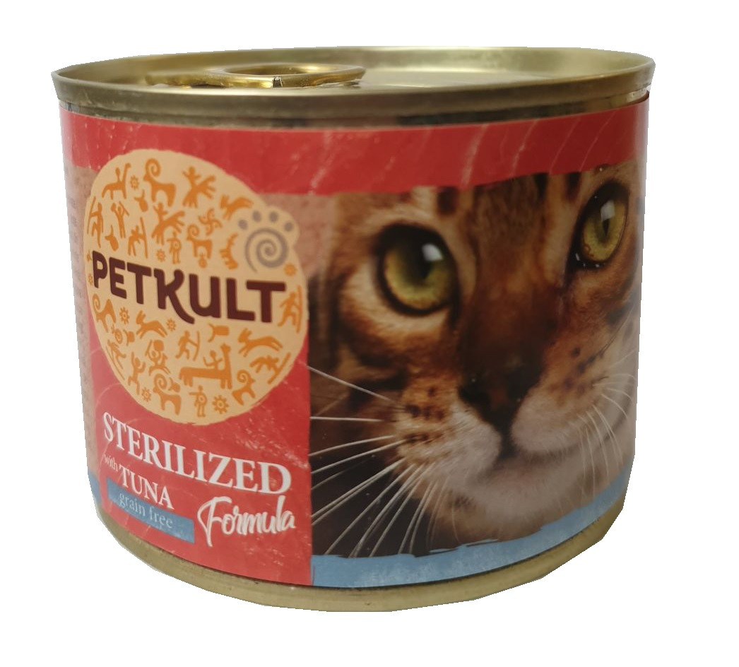 Petkult cat konzerva STERILISED tuňák - 185g (10 + 2 gratis)