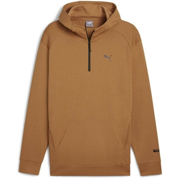 Puma RADCAL HOODED HALF ZIP Pánská mikina, hnědá, velikost