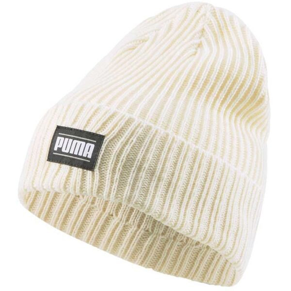 Puma RIBBED CLASSIC CUFF BEANIE Unisex pletená čepice, béžová, velikost