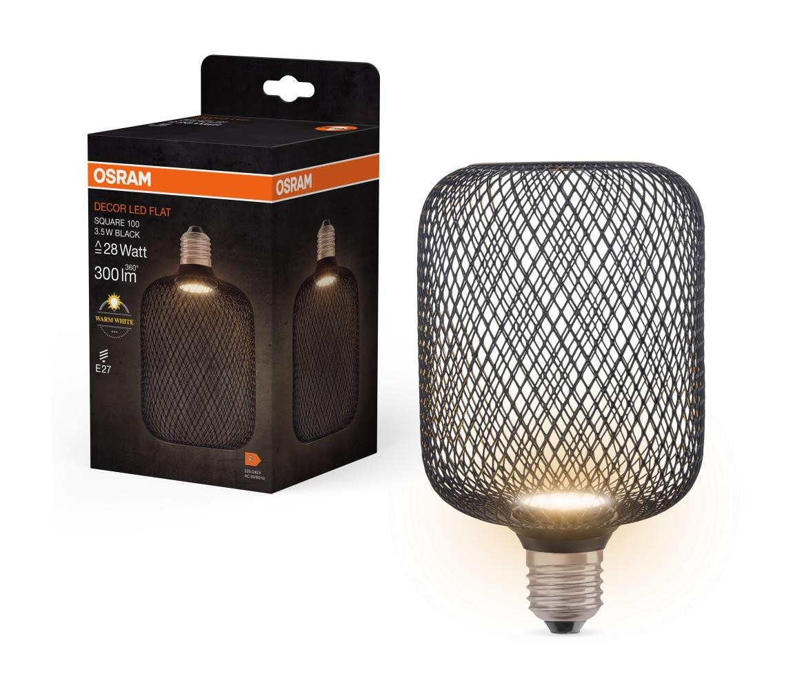 Osram LED Žárovka DECOR FLAT E27/3,5W/230V 2700K černá - Osram