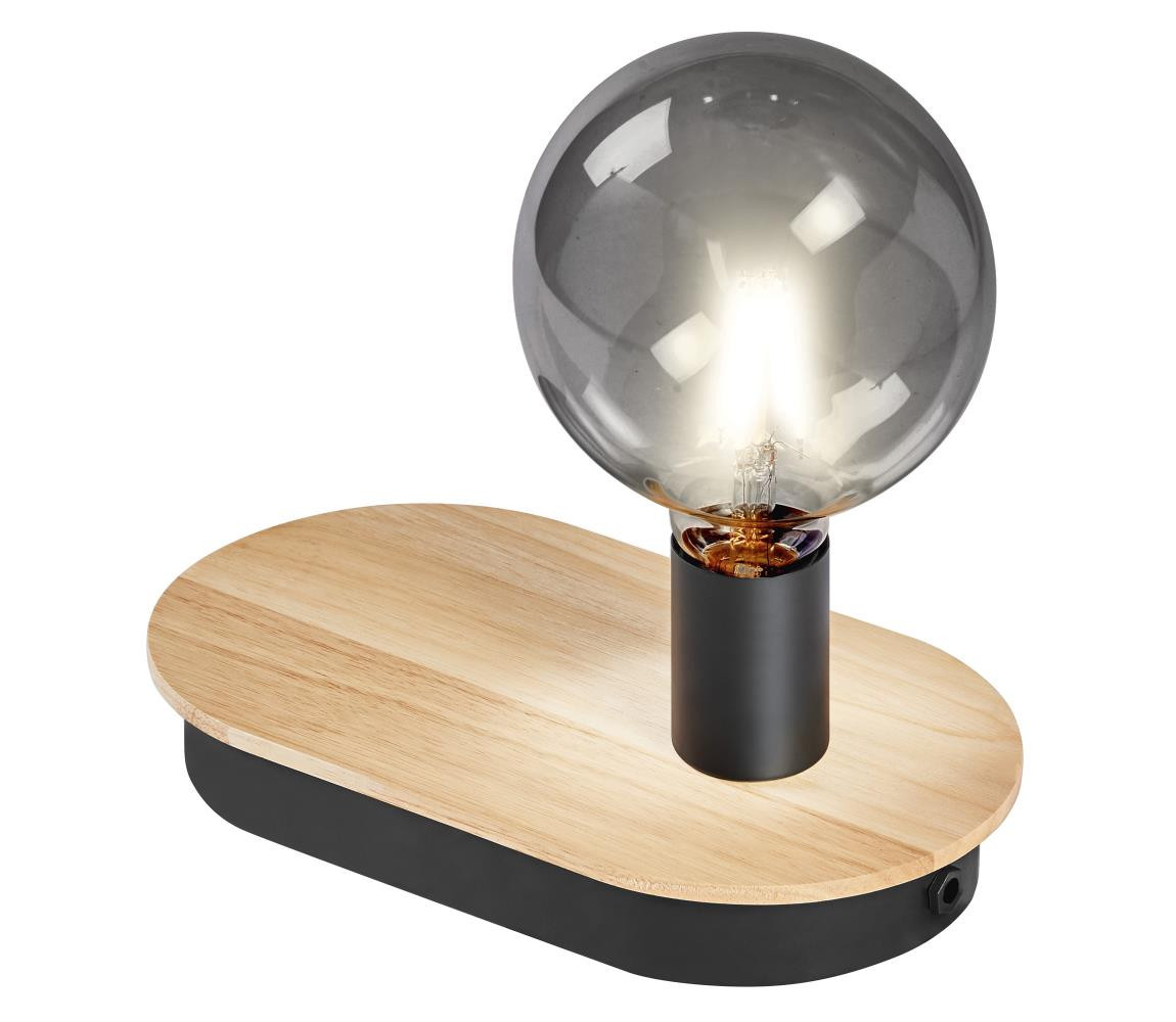 Ledvance Ledvance - Dotyková stolní lampa s USB konektorem DECOR WOOD 1xE27/8W/230V