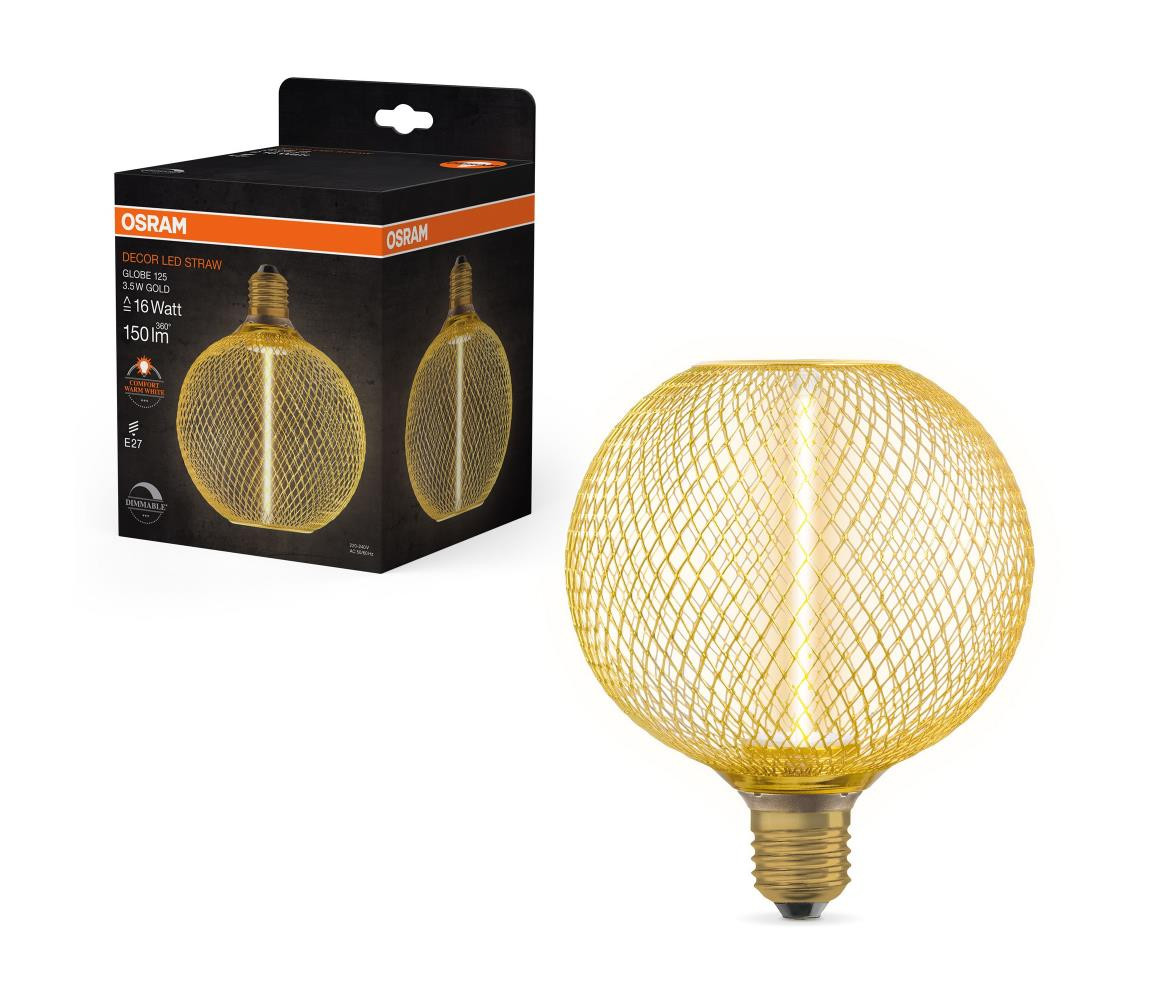 Osram LED Stmívatelná žárovka DECOR  FILAMENT G125 E27/3,5W/230V 1800K zlatá - Osram