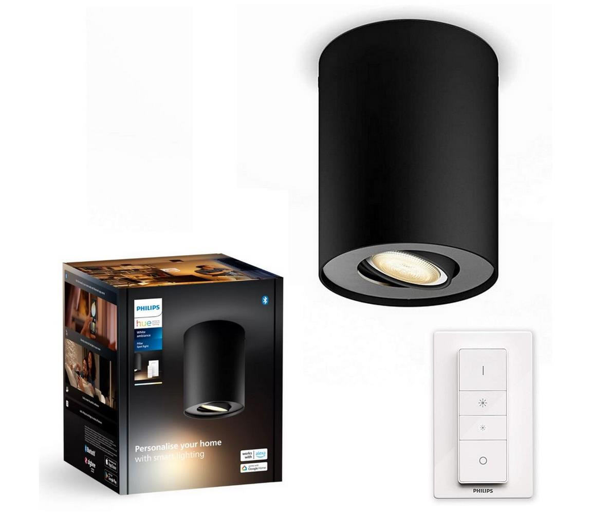 Philips Philips - LED Stmívatelné bodové svítidlo Hue PILLAR 1xGU10/4,2W/230V + DO černá