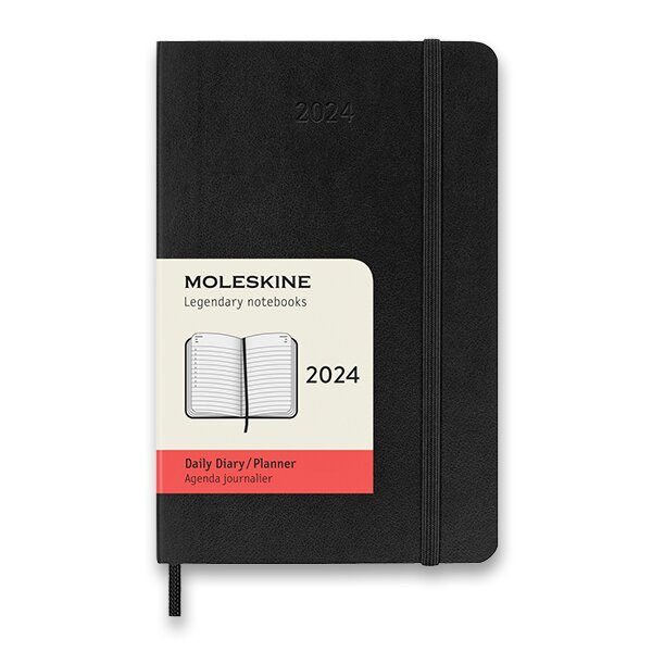 Diář Moleskine 2024 - měkké desky - S, denní - výběr barev 1206/57220 - černý