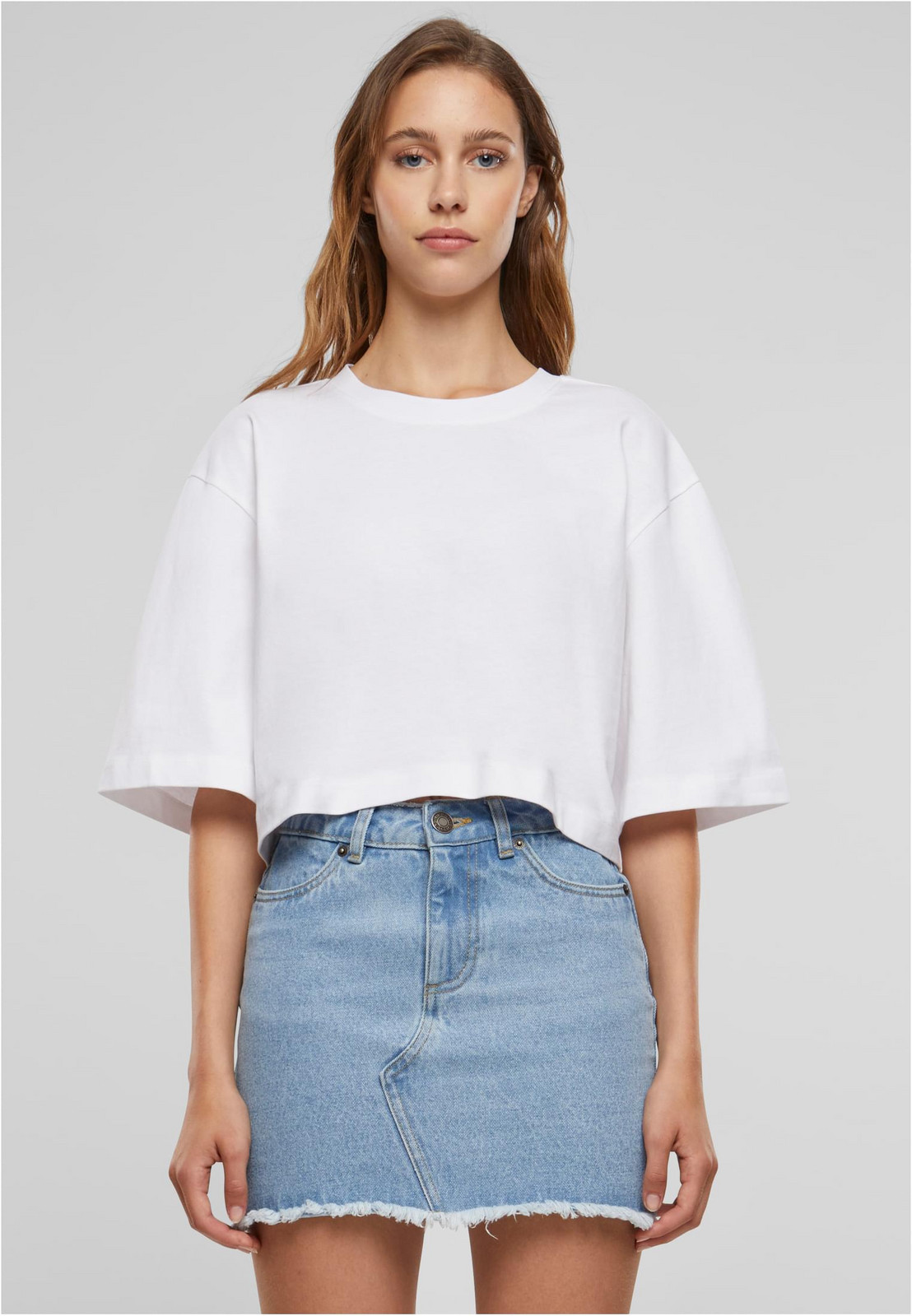 Dámské tričko Heavy Organic Oversized Cropped bílé