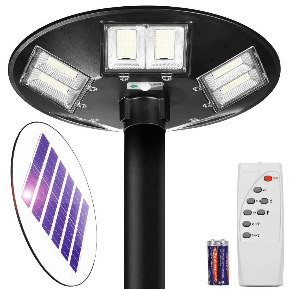 Interlook LDT-B840 | Pouliční lucerna, UFO LED solární lampa | 1000W, 12Ah, IP65, 672 LED SMD5730 | velký solární panel 6V/15W | Dálkový