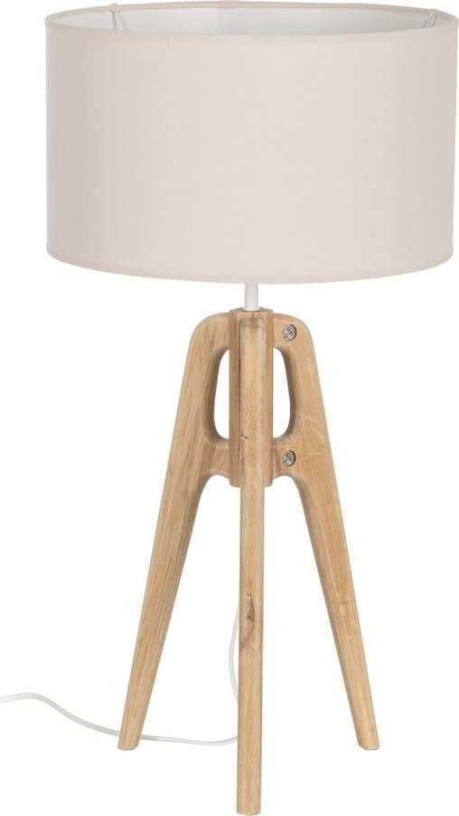 Krémová stolní lampa s textilním stínidlem (výška 67 cm) – Ixia